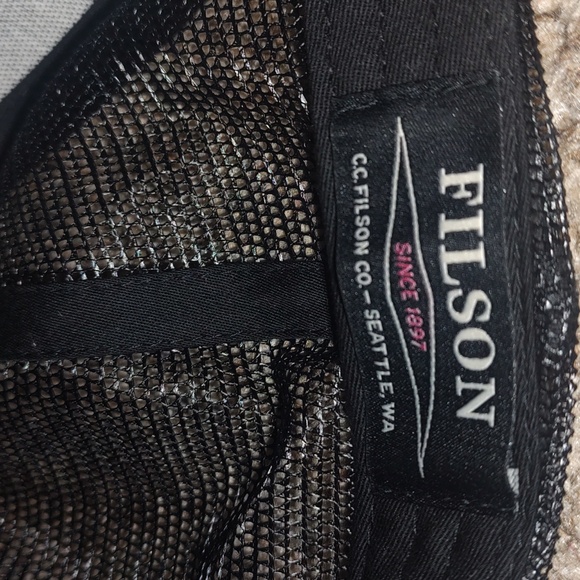 C.C.Filson Logger Trucker Mesh Strapback Cap Hat Black - Picture 10 of 10